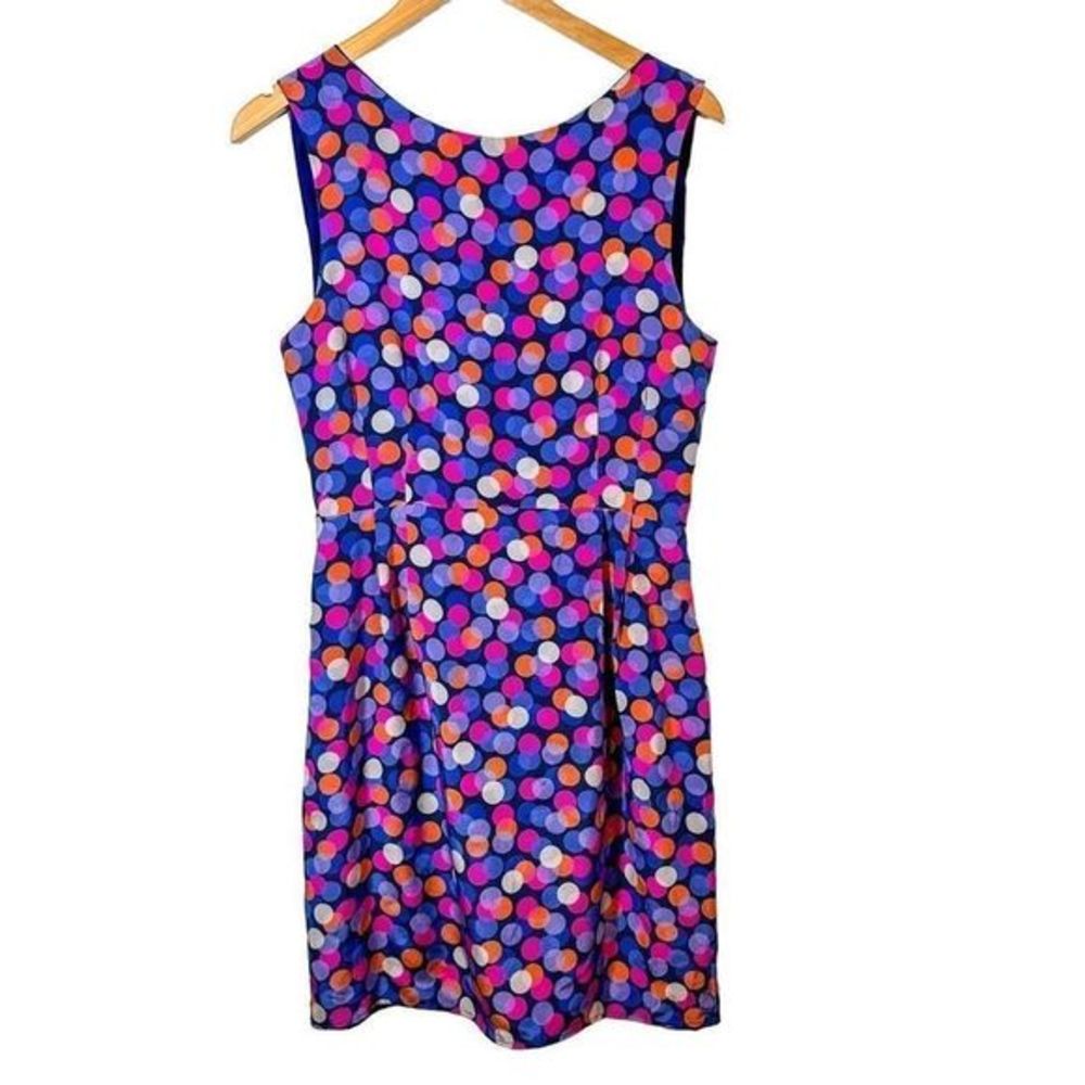 Hutch Polka Dot Scoop Back Sheath Sleeveless Silk Dress Size 8